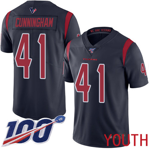 Houston Texans Limited Navy Blue Youth Zach Cunningham Jersey NFL Football #41 100th Season Rush Vapor Untouchable->youth nfl jersey->Youth Jersey